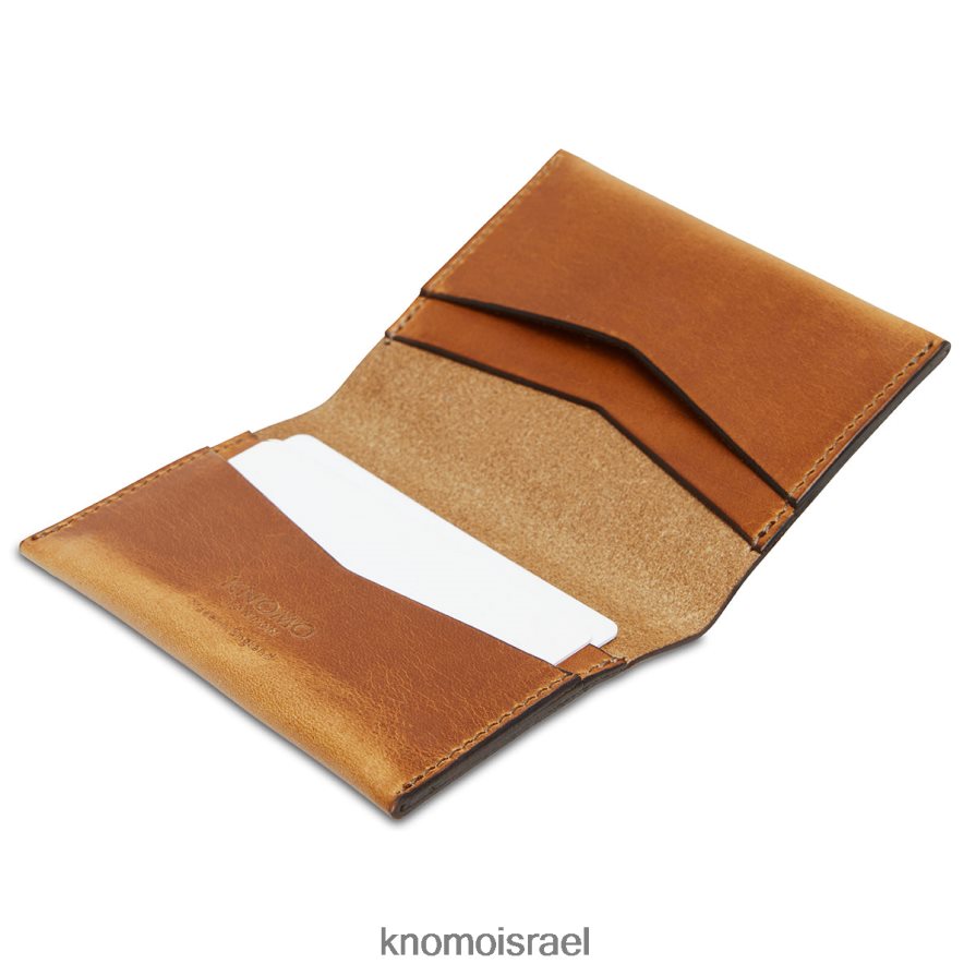 KNOMO מחזיק כרטיס עור שזוף מתקפל N8D0BR69 אוסף יער חדש לְהִשְׁתַזֵף